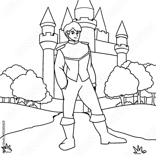 Prince Cartoon Character Coloring Page