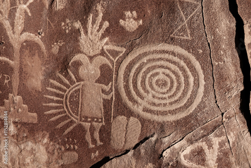 Main Panel of the Crow Canyon Petroglyphs, located  near Bloomfield, New Mexico