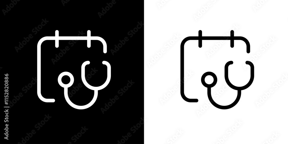 Obraz premium Stethoscope icon. Medical. Medical equipment. Hospital. Health. Heart check tool. Black logo. Black line. Silhouette