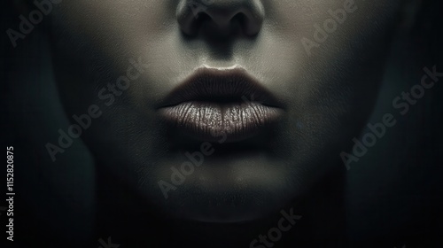 Close up of Woman s Lips Sensual Mouth Nude Makeup Beauty Macro Photography Skin Textu