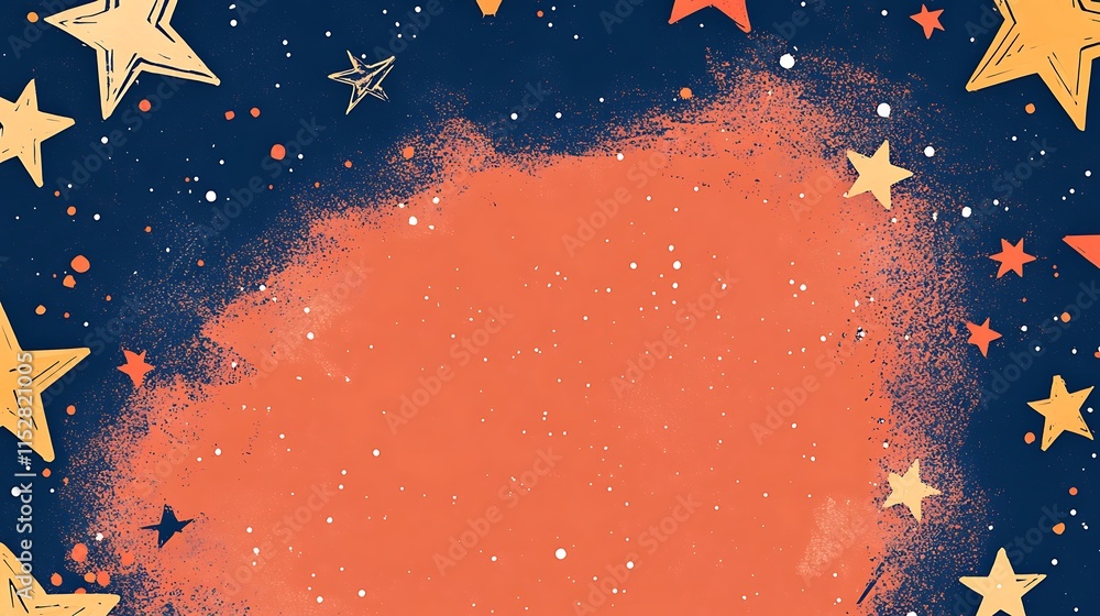 Fototapeta premium Vibrant Starry Night Sky Digital Illustration: Cosmic Abstract Artwork Background. AI Generated