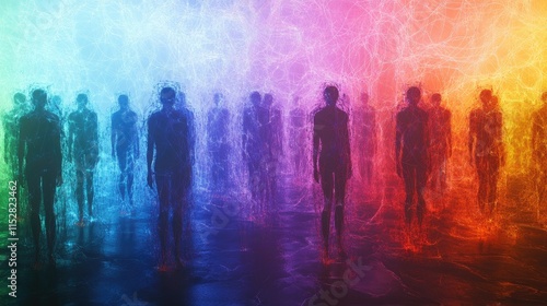 Wallpaper Mural A close-up, abstract image of colorful, interconnected droplets resembling a network or lattice structure. Torontodigital.ca