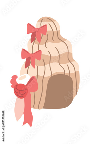 Female rococo wig with bows