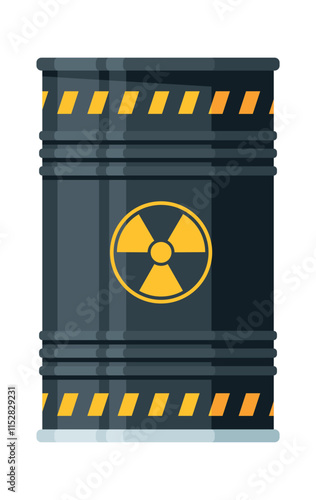 Barrel of radioactive waste vector illustration