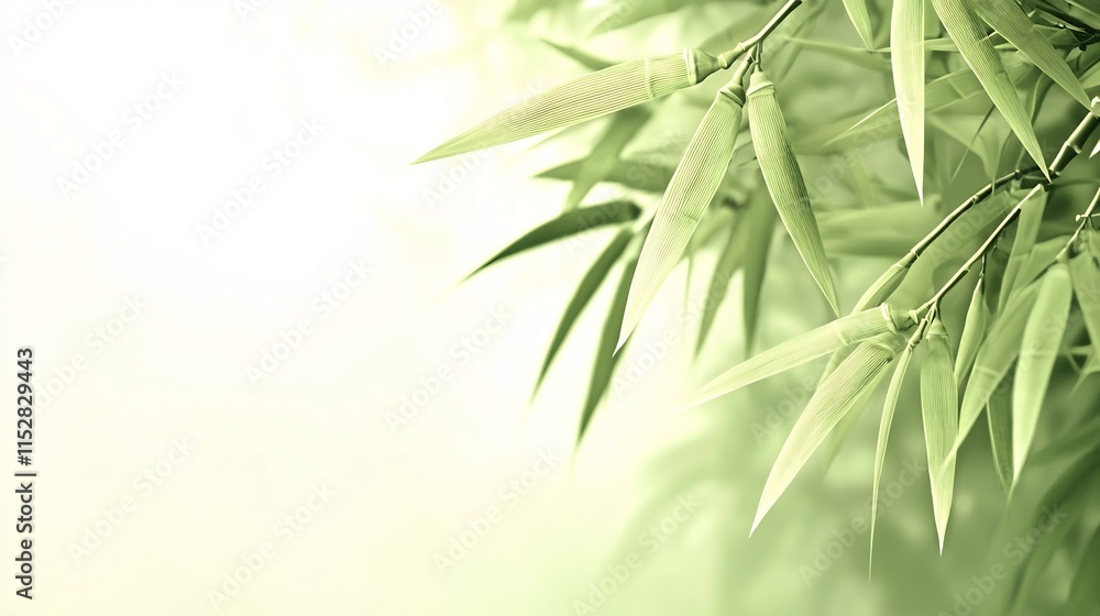 Fototapeta premium A serene and tranquil digital 3D showcasing the edge of a bamboo forest with a warm festive glow and a reserved space for text or overlays