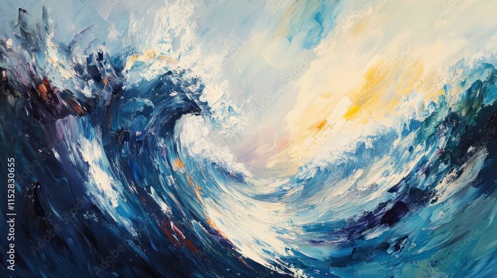 Ocean's Majesty: A breathtaking impasto wave painting Ocean's Majesty: A breathtaking impasto wave painting