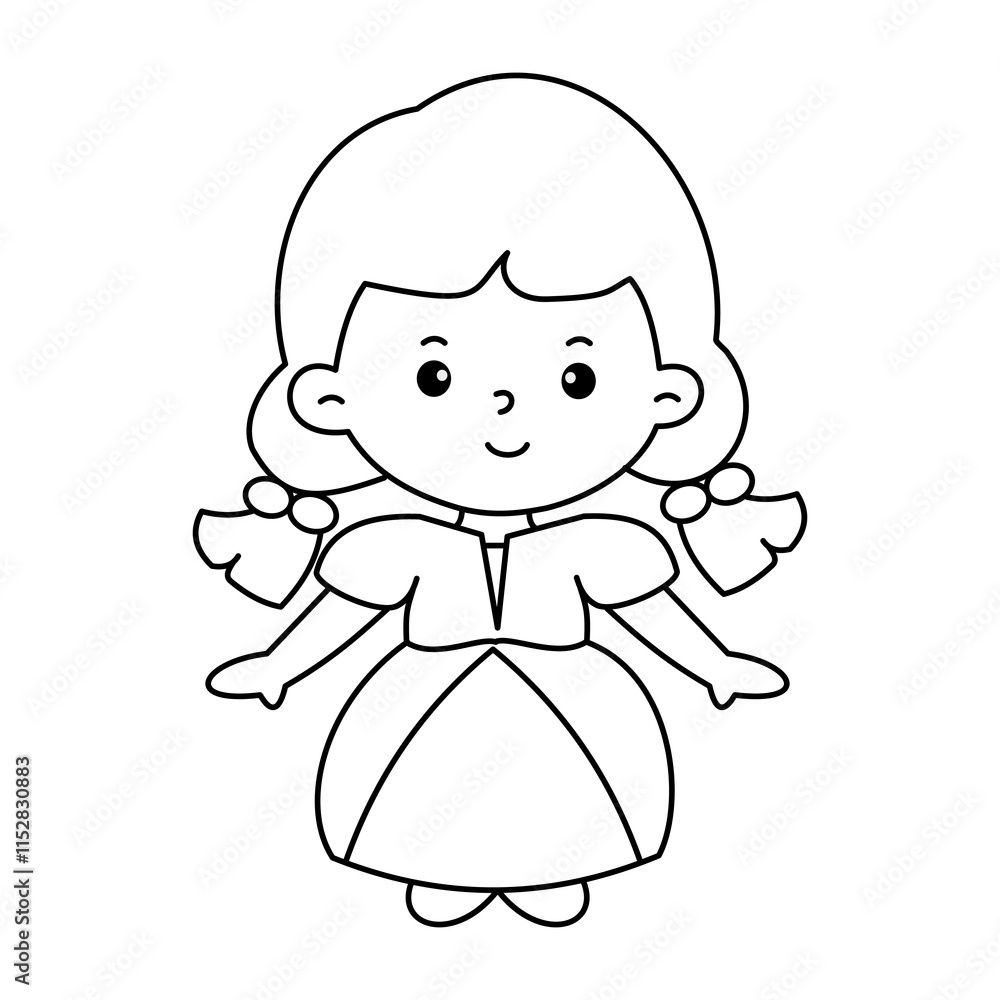 Fototapeta premium Vector of careers character outline for coloring book
