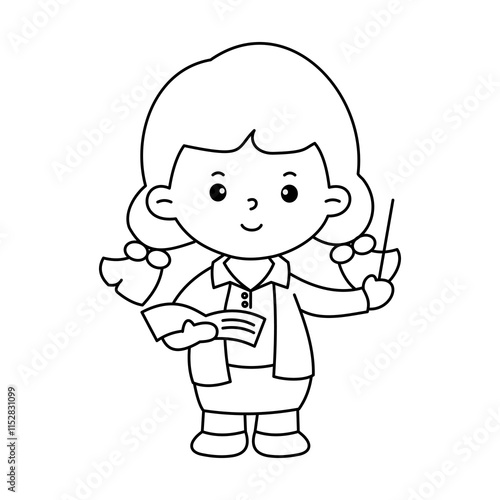 Vector of careers character outline for coloring book