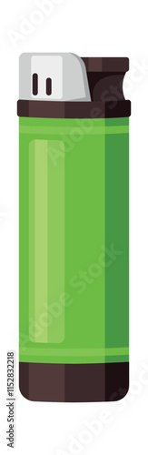 Green butane lighter vector illustration