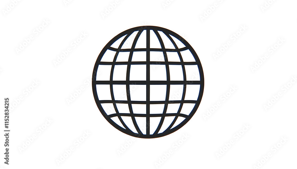 “Icon of a Globe” – A black-and-white globe icon with a grid, symbolizing global reach, communication, or travel, on a white background.
“Icon of a Globe” – A black-and-white globe icon with a grid, symbolizing global reach, communication, or travel, on a white background.