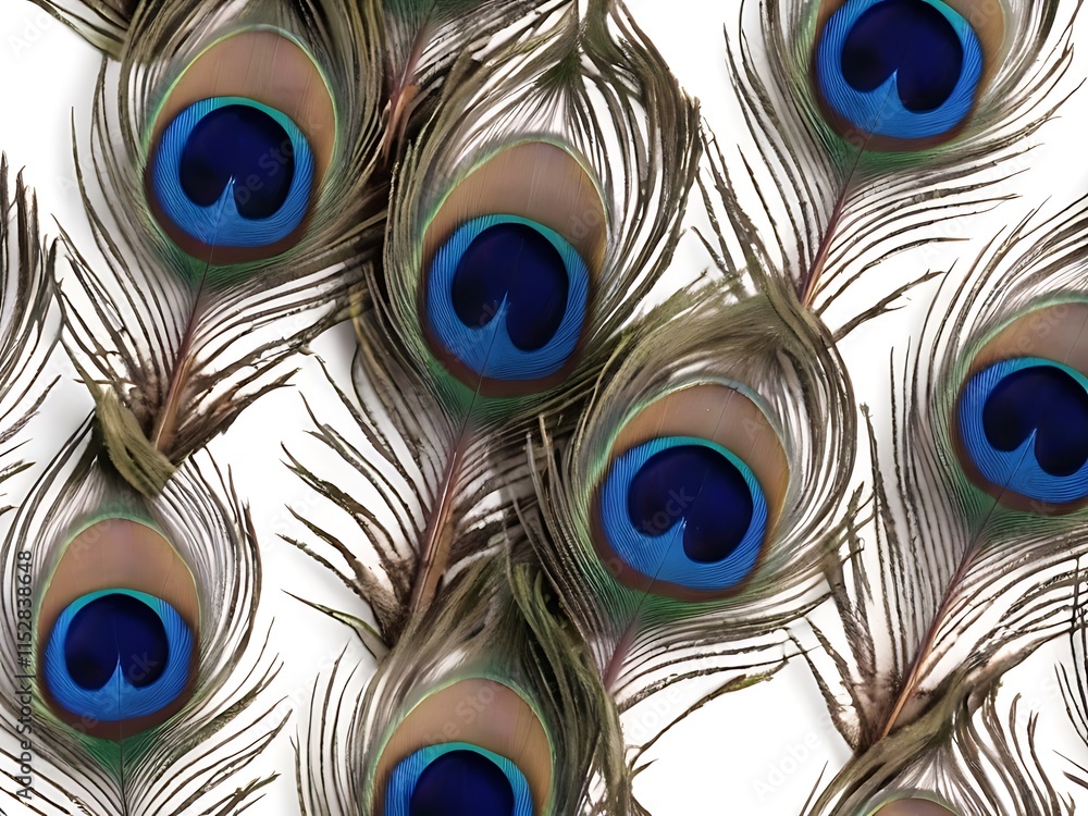 Fototapeta premium peacock feather closeup