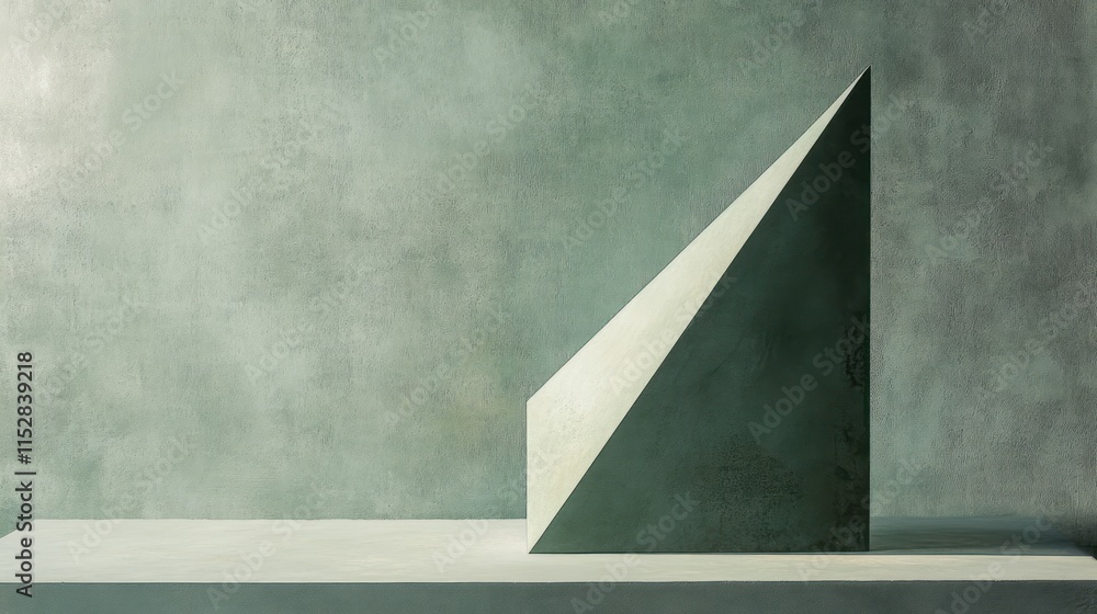 A minimalist geometric sculpture on a textured surface, emphasizing form and shadow. A minimalist geometric sculpture on a textured surface, emphasizing form and shadow.