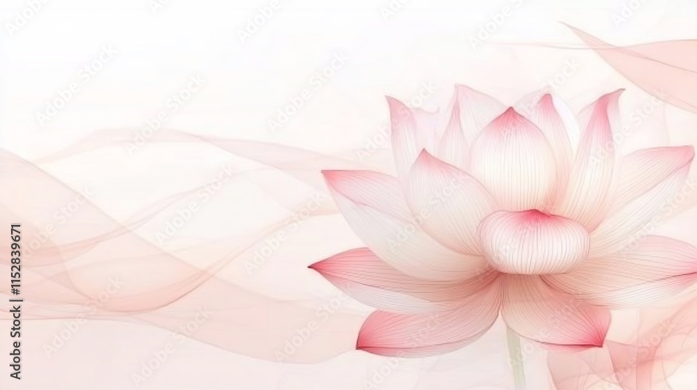 Fototapeta premium Elegant and Captivating Abstract Lotus Flower Design with Soft Gradient Background for Digital or Wallpaper