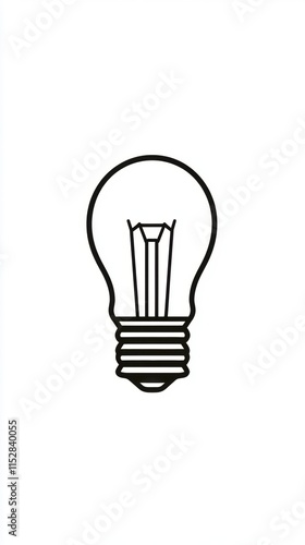 A simple line drawing of a light bulb, symbolizing ideas and innovation.