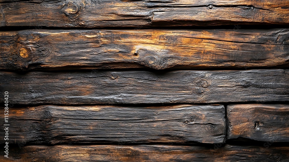 Obraz premium Wooden background with dark brown wooden planks