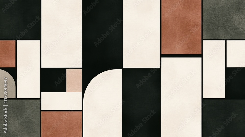 Fototapeta premium Abstract Geometric Composition in Earthy Tones (1)