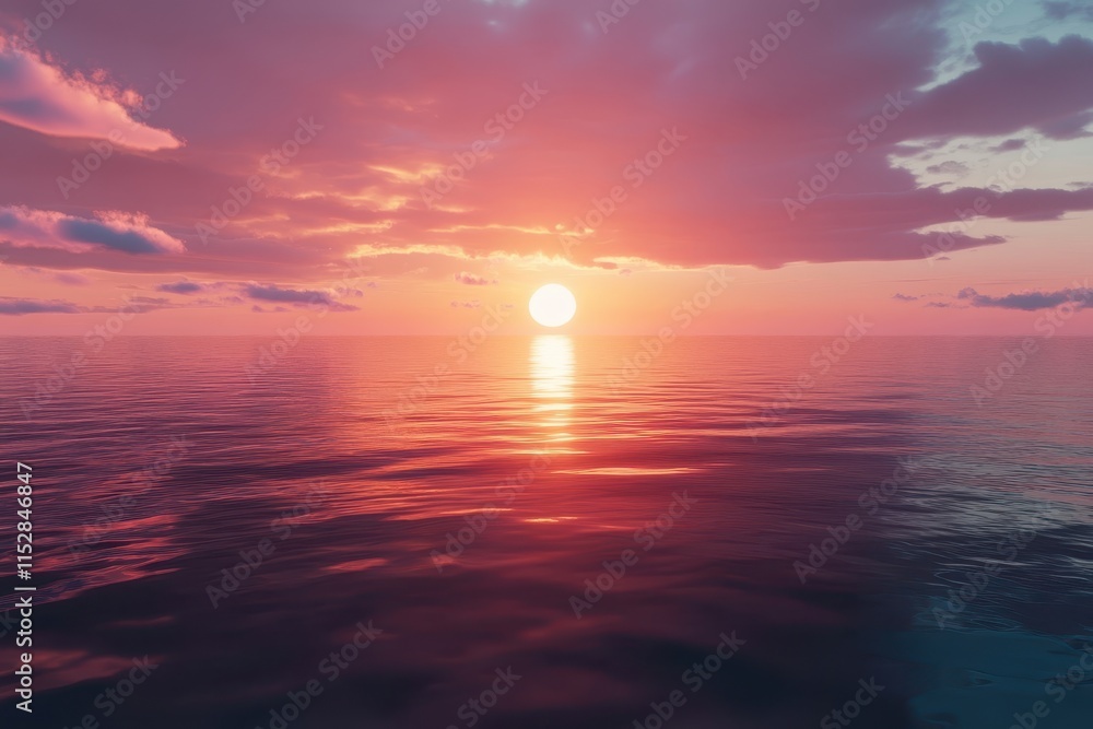 Vibrant sunset over calm ocean water. (1) Vibrant sunset over calm ocean water. (1)