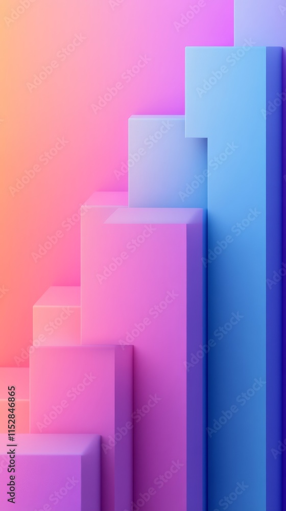 Fototapeta premium Dynamic Business Scaling, Abstract Bar Graph for Business Growth Representation