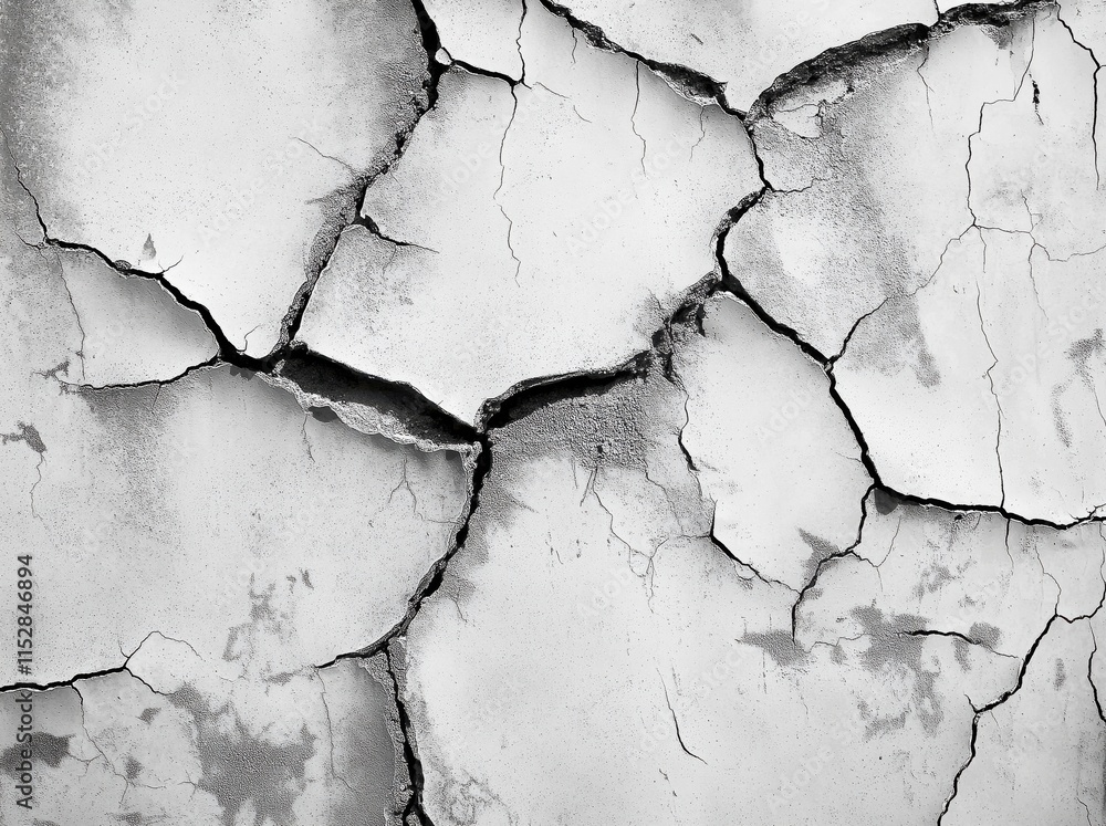 Fototapeta premium Cracked White Wall Texture Background