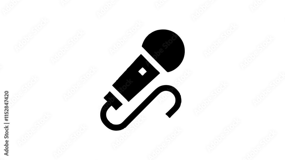 Black line Wireless microphone icon isolated on white background. On air radio mic microphone. Speaker sign. 4K Video motion graphic animation Black line Wireless microphone icon isolated on white background. On air radio mic microphone. Speaker sign. 4K Video motion graphic animation