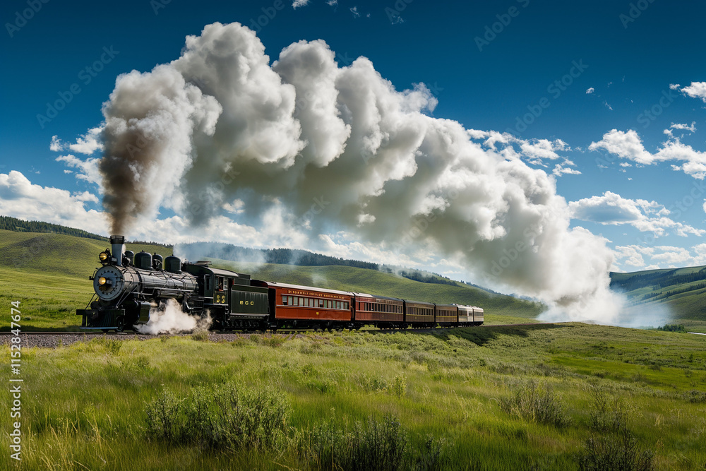 Steam Train Journey Through Scenic Mountain Valley Steam Train Journey Through Scenic Mountain Valley