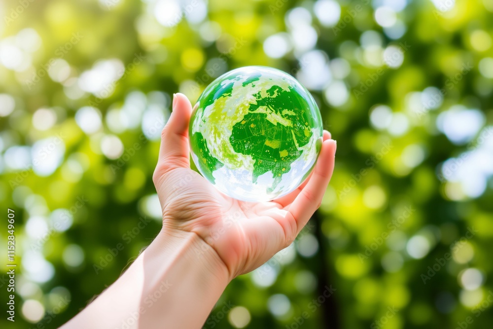 Transparent Globe with Green Continents in a Hand.generative AI
Transparent Globe with Green Continents in a Hand.generative AI