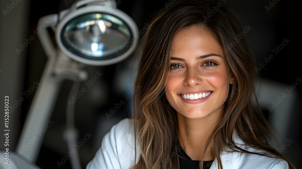 Smiling Woman in Medical Setting, Radiates Confidence and Professionalism in Healthcare Smiling Woman in Medical Setting, Radiates Confidence and Professionalism in Healthcare