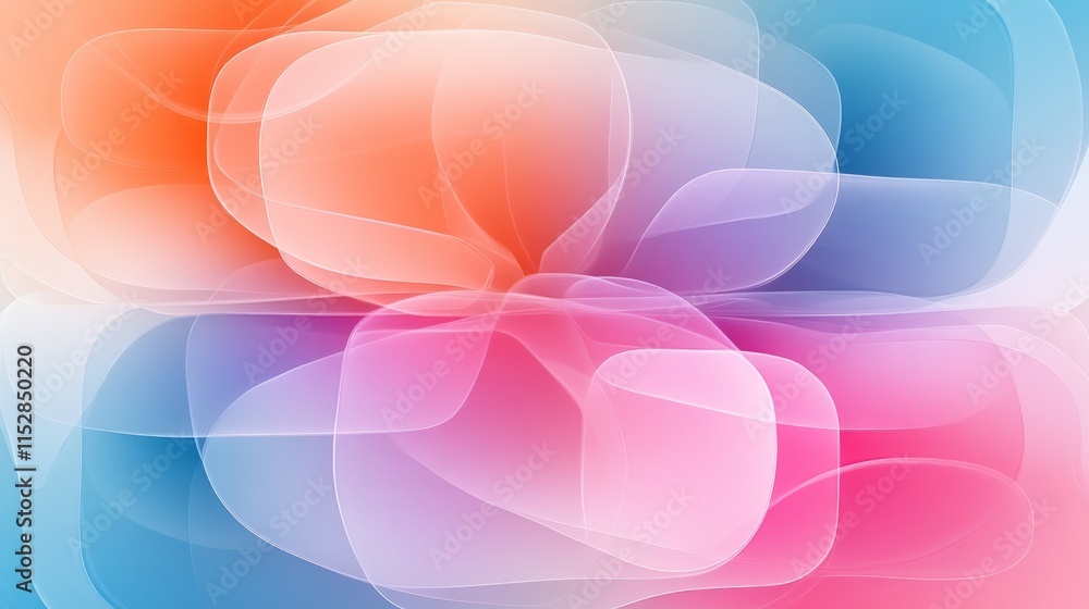 Abstract Pastel Flower Bloom Soft Hues and Gentle Curves Abstract Pastel Flower Bloom Soft Hues and Gentle Curves