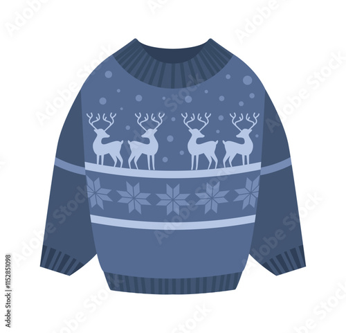 Christmas warm knitted sweater vector illustration