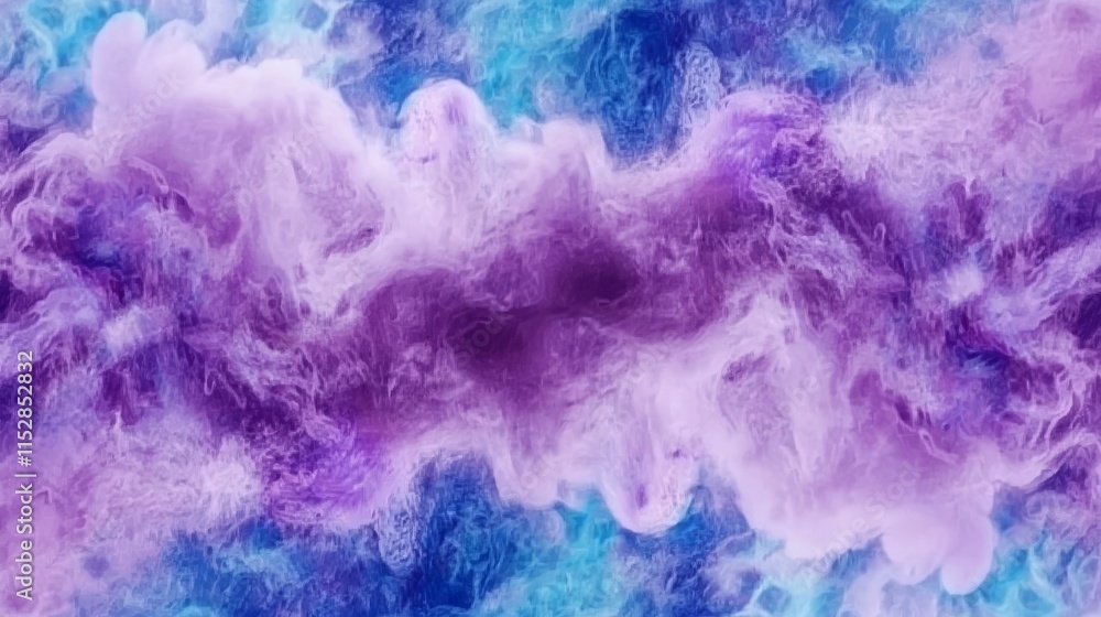 Obraz premium Abstract Purple and Blue Ink Swirl Nebula