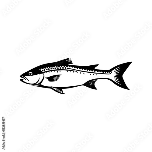 Fish Illustration in Black and White