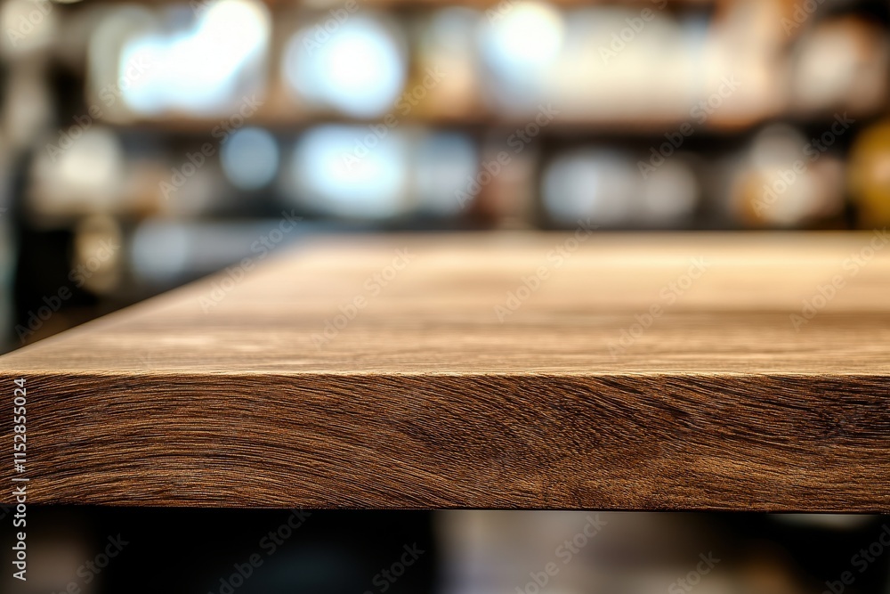 Empty wooden table in blurred cafe background. (5) Empty wooden table in blurred cafe background. (5)