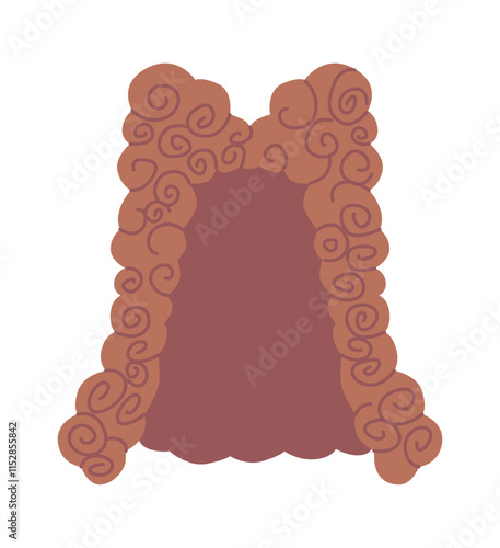 Rococo wig for man vector illustration