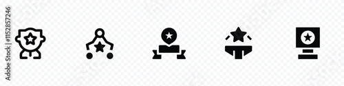 superior icon, superiority man with star, successful business victory, Superior vector icon on white background. Flat vector superior icon symbol sign