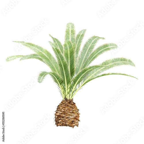 3d illustration of Sago palm isolated on transparent canvas photo