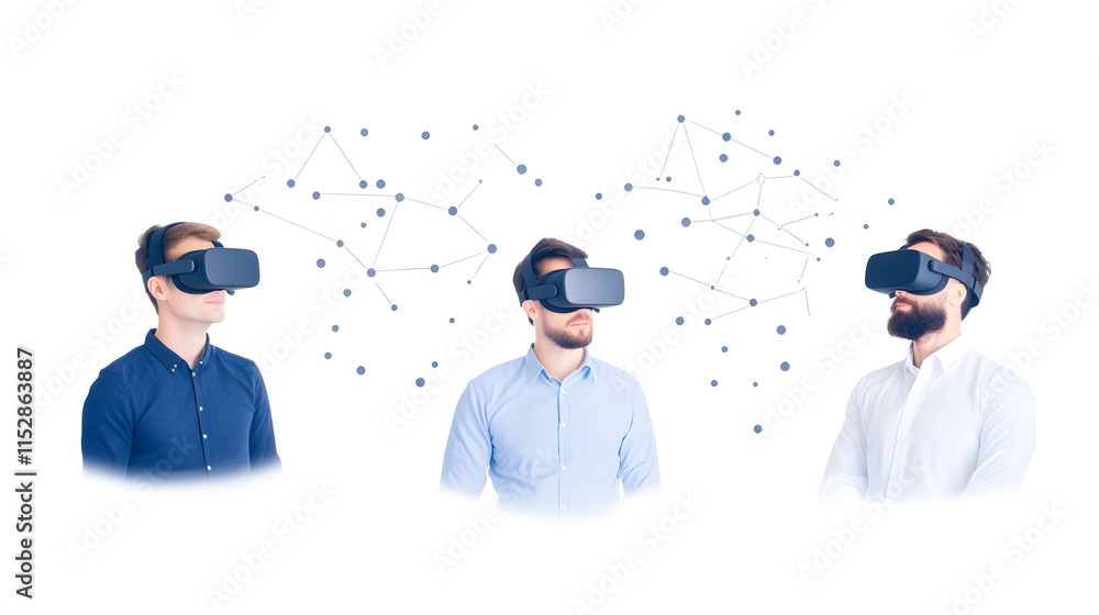 Virtual reality (VR) and augmented reality (AR) transforming business operations, showcasing innovative technologies used for training, marketing, and remote collaboration, enhancing productivity and Virtual reality (VR) and augmented reality (AR) transforming business operations, showcasing innovative technologies used for training, marketing, and remote collaboration, enhancing productivity and