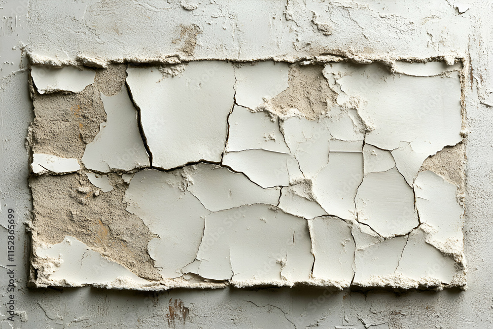 Obraz premium Cracked Plaster Texture, Abstract Wall Surface Shows Decay and Erosion Over Time