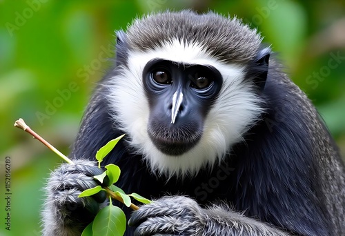 portrait of a black tailed macaque
