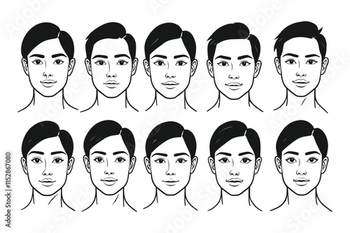 Simplified Minimalist Head Outlines photo