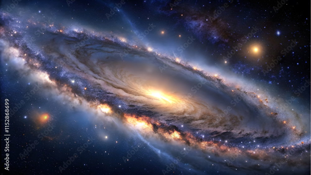 Milky Way Galaxy with Stars and Nebulae. Perfect for: Astronomy day, cosmic exhibitions, science education Milky Way Galaxy with Stars and Nebulae. Perfect for: Astronomy day, cosmic exhibitions, science education