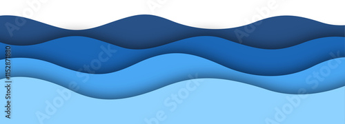 Abstract Wave Paper Cut Style