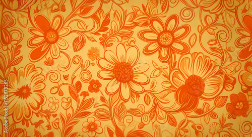 Wallpaper Mural Seamless Vintage Floral Pattern Wallpaper Torontodigital.ca