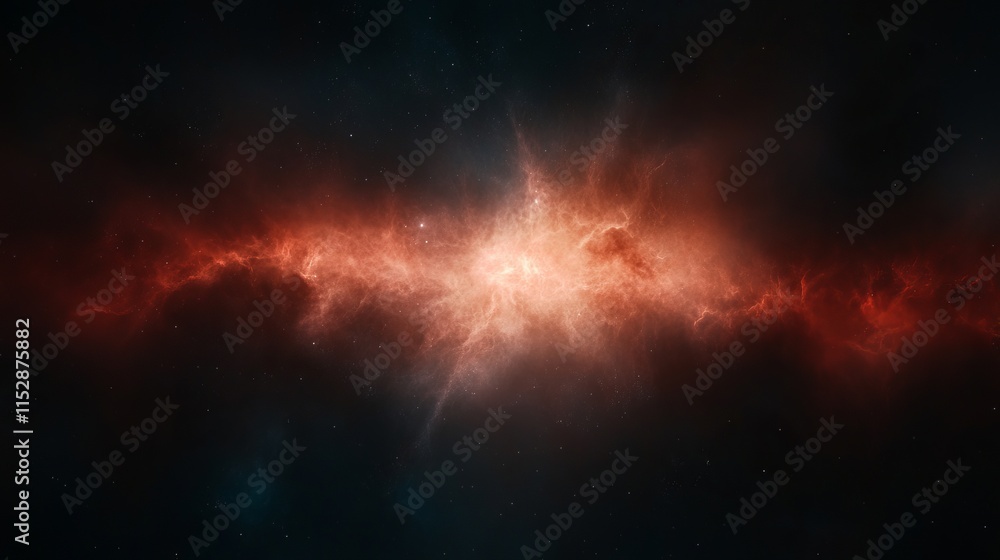 Fototapeta premium Cosmic Nebula Celestial Red and Blue Swirl
