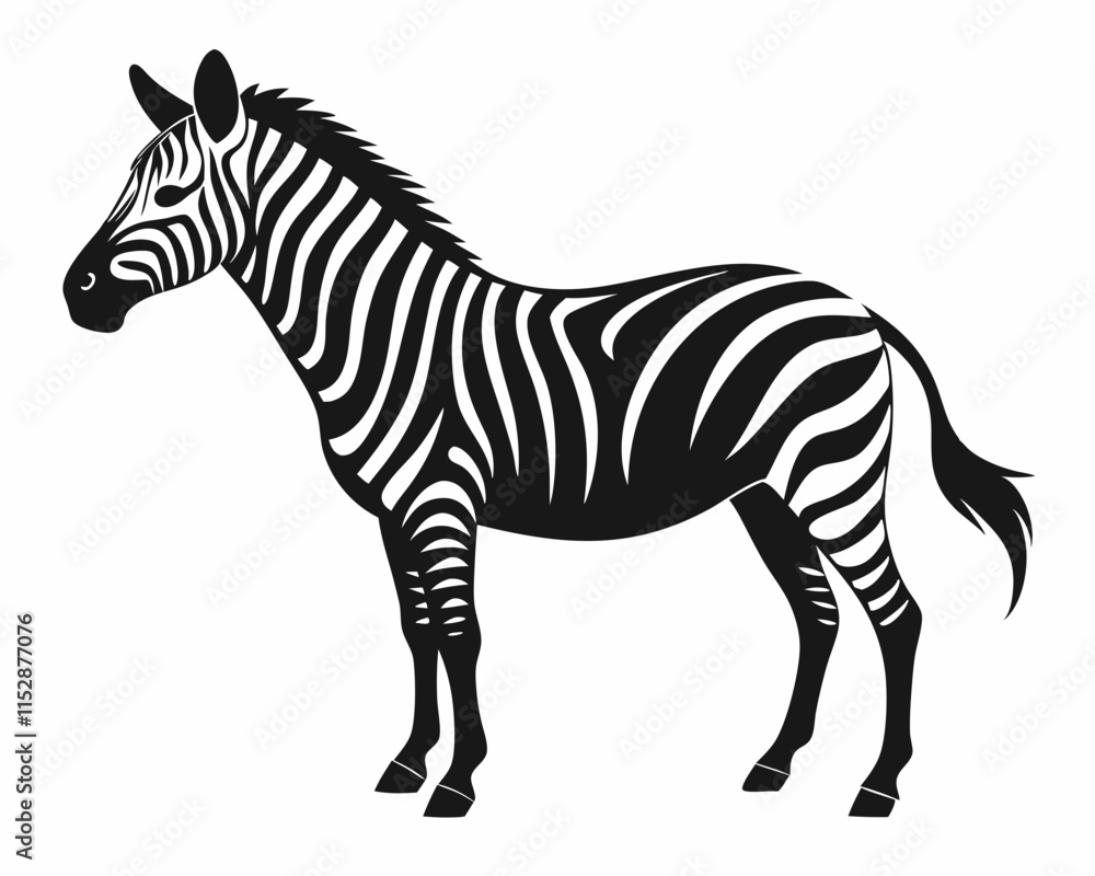 Obraz premium silhouette of Zebra vector animal on white background