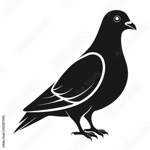 silhouette of Pigeon vector on white background