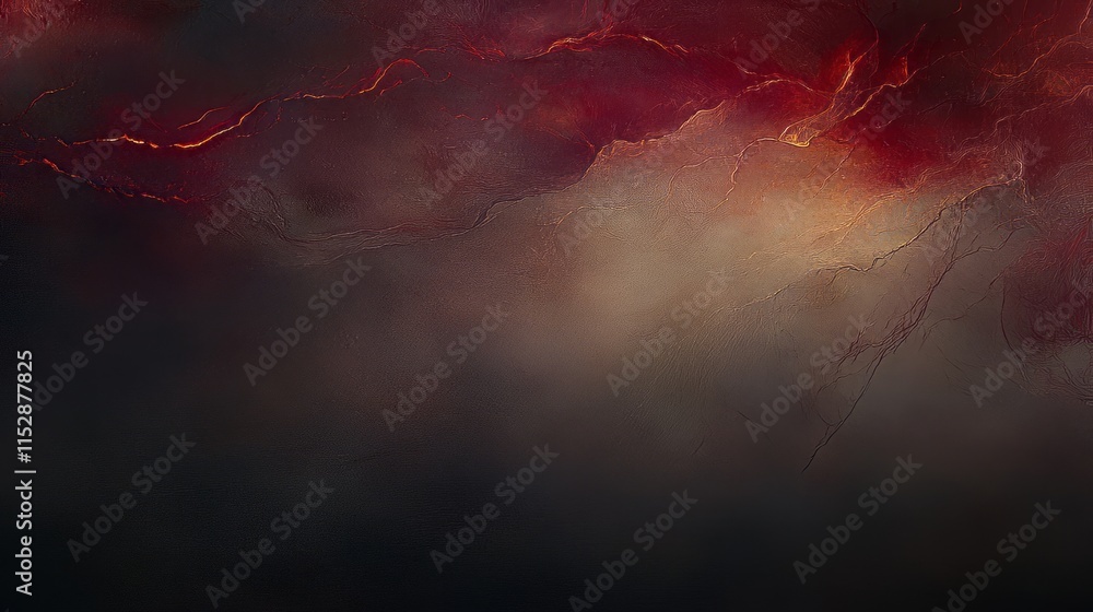 Fototapeta premium Crimson Nebula Celestial Fire and Shadow Dance
