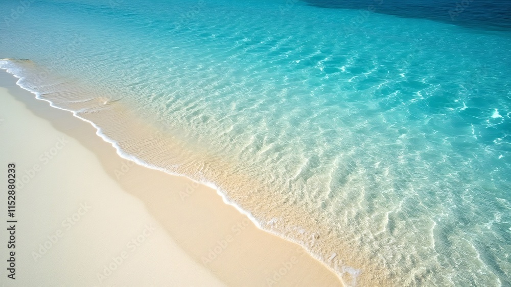sand beach crystal clear water top view sand beach crystal clear water top view