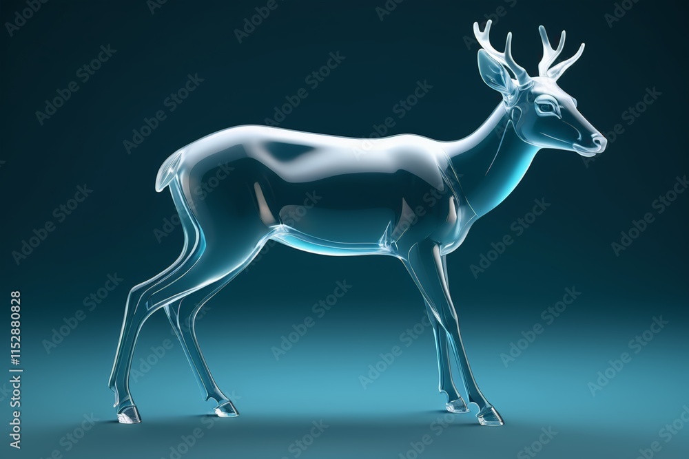 Obraz premium a 3d deer standing on a blue background