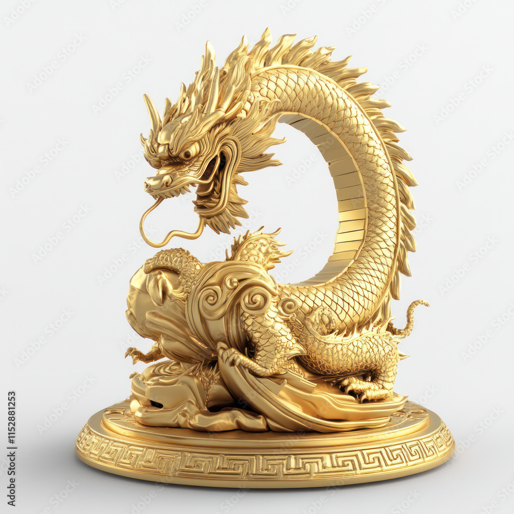 Obraz premium golden dragon statue