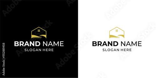 Creative House Logo with Desert, Illustration, Design Inspiration, Vector, Icon photo